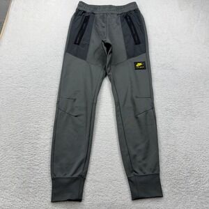 Nike Air Max Mens Small Grey Joggers Track Pants Zipper Pockets Tech Style